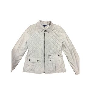 Polo Ralph Lauren Girls XL 16 Quilted Barn Jacket Grey Corduroy Collar Pony Logo